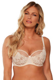 Elegant Lace Soft Bra in Beige with Delicate Design