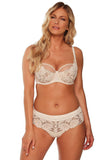 Elegant Lace Soft Bra in Beige with Delicate Design