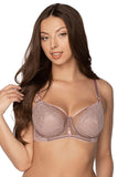 Elegant Semi-Padded Lace and Mesh Bra with Delicate Details