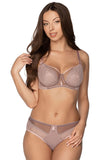 Elegant Semi-Padded Lace and Mesh Bra with Delicate Details