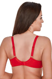 Red Lace Soft Bra with Light Support and Feminine Design