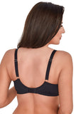 Elegant Semi-Padded Lace and Mesh Bra with Decorative Straps