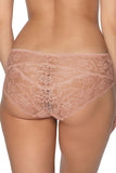 Lace Pink Full Cut Panties with Mesh Inserts & Bow