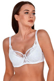 Elegant Lace and Mesh Semi-Padded Bra with Decorative Details