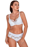 Elegant Lace and Mesh Semi-Padded Bra with Decorative Details
