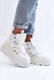 Stylish Natural Leather Platform Sports Shoes for Spring