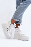 Stylish Natural Leather Platform Sports Shoes for Spring