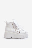 Stylish Natural Leather Platform Sports Shoes for Spring