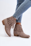 Stylish Leather Women's Boots with Zipper & Tassel Detail