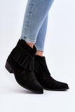 Chic Natural Leather Women's Boots with Zipper & Tassels