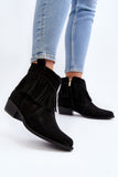 Chic Natural Leather Women's Boots with Zipper & Tassels