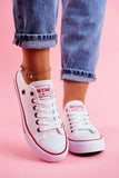 Classic White Lace-Up Sneakers with Non-Slip Sole