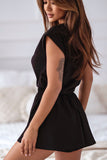 Feminine Cotton Pajama Set with Flared Shorts