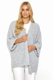 Elegant Buttonless Cardigan with Wide Sleeves