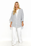 Elegant Buttonless Cardigan with Wide Sleeves