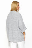Elegant Buttonless Cardigan with Wide Sleeves