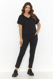 Elegant Oversize Knitted Set with Long Pants and Pockets