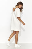 Chic Short Tracksuit Dress with Back Cutout and Bling Detail