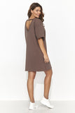 Stylish Short Tracksuit Dress with Subtle Cutout and Bling