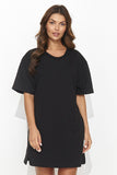Chic Short Tracksuit Dress with Back Cutout & Gold Accents