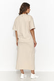 Elegant Women's Pencil Skirt and Loose Shirt Set