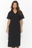 Charming Casual Knit Dress with Back Slit and Heart Neckline