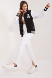 Sporty Women's Sweatshirt with Pockets and Decorative Patches