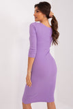 Elegant Ribbed Everyday Dress with 3/4 Sleeves