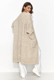 Elegant Open Sweater with Pockets for Year-Round Wear
