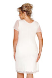 Elegant Tulle Sleeve Shirt with Lace and Ruffled Hem