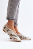 Elegant Openwork Leather Ballerinas for Spring-Summer Style