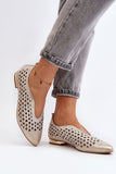 Elegant Openwork Leather Ballerinas for Spring-Summer Style