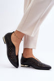Elegant Natural Leather Ballerinas with Openwork Design