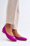 Stylish Suede Ballerinas with Butterfly Ornament for Comfort