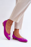 Stylish Suede Ballerinas with Butterfly Ornament for Comfort