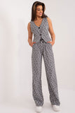 Geometric Tie-Waist Casual Pants for Everyday Comfort