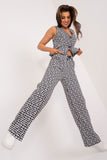 Geometric Tie-Waist Casual Pants for Everyday Comfort