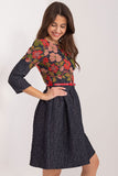 Floral Embroidered Flared Dress for Elegant Occasions