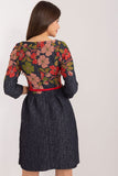Floral Embroidered Flared Dress for Elegant Occasions
