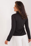 Fitted Long Sleeve Turtleneck Blouse for Everyday Wear
