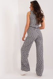 Geometric Tie-Waist Casual Pants for Everyday Comfort