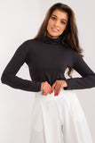 Fitted Long Sleeve Turtleneck Blouse for Everyday Wear