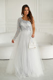 Elegant One-Shoulder Shimmering Lace Prom Dress