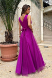 Graceful Long Dress with Delicate Neckline & Cutout Leg