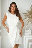 Elegant Fitted Dress with Exposed Back and Asymmetrical Skirt