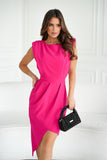 Elegant Fitted Dress with Exposed Back and Asymmetrical Skirt
