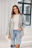 Elegant Herringbone Blazer with Button Closure and Pockets