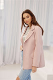 Classic Herringbone Blazer with Button Closure and Pockets
