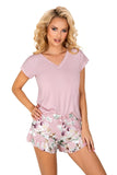 Solid T-Shirt & Floral Shorts Pajama Set