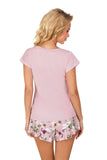 Solid T-Shirt & Floral Shorts Pajama Set